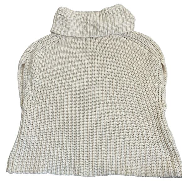 Industry Sz S Chunky Knit Cowl Neck Cap Sleeve Sweater Vest in Cream 100% Cotton - Picture 10 of 16